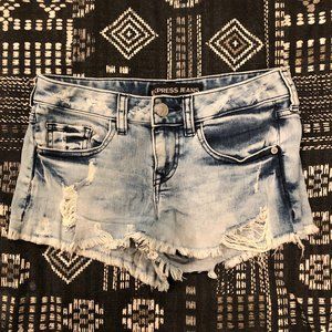 Express Jeans Distressed Denim Shorts